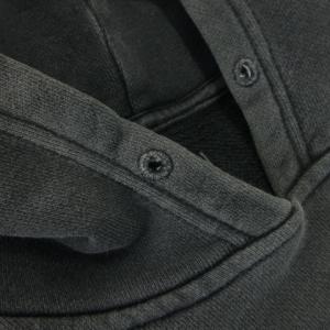 DIESEL プルパーカー スウェット 長袖 ヴィンテージ加工 カンガルーポケット プリント ロゴ M グレー /CK13