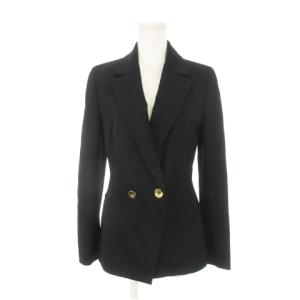 テーラードジャケット ダブル ストレッチ 厚手 金ボタン 36 S 黒 ブラック /AH10 GY19