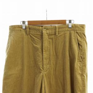 POLO RALPH LAUREN 太畝 コーデュロイ パンツ ワイド ジップフライ ロゴ 16 茶 ブラウン GY19 /MQ