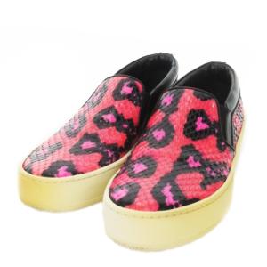 スリッポン シューズ スニーカー レザー パイソン 36 23cm ピンク /MN2 GY19