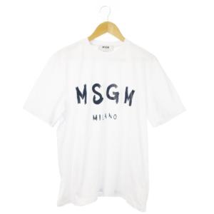 半袖Tシャツ クルーネック コットン プリント ロゴ M 白 ホワイト /AO7 GY19