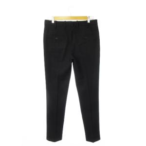 Neil Barrett テーパードパンツ スラックス サイドライン プリント センタープレス 46 S 黒 ブラック /CK22