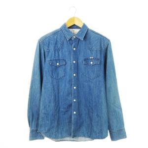 ダンガリーシャツ デニム ウエスタン 長袖 コットン M 青 ブルー /CK9 GY19