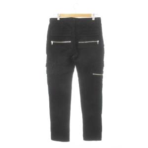 MARC JACOBS カーゴパンツ テーパード ベロア ジップフライ マルチポケット 48 L 黒 ブラック /MN15 GY19