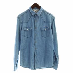デニム ウエスタン シャツ 長袖 M 青 ブルー GY19 /MQ