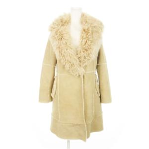 THE SHOP ムートンコート テーラーカラー ラムファー 本革 38 S ベージュ /AH19 GY19