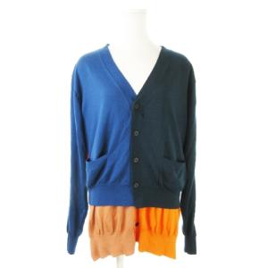 TOGA ARCHIVES 長袖カーディガン ニット 切替 配色 レイヤード 40 L 青 ブルー /AO9