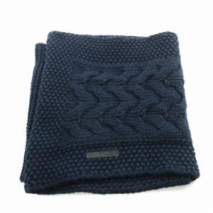 EMPORIO ARMANI スヌード ニット 編み込み ストレッチ 紺 ネイビー /BB MT GY19