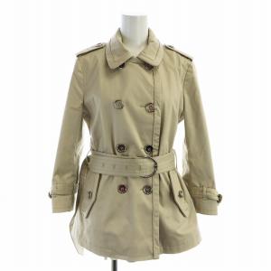 トレンチコート 長袖 背抜き ロゴ ダブル ベルト付き ショート 4 XS ベージュ GY19 /MQ