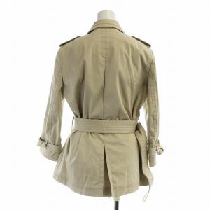 COACH トレンチコート 長袖 背抜き ロゴ ダブル ベルト付き ショート 4 XS ベージュ GY19 /MQ