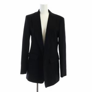 テーラードジャケット 長袖 背抜き ロゴ 36 XS 黒 ブラック GY19 /MQ