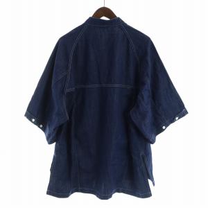 PUBLIC TOKYO SHIOTA デニムルーズシャツ DENIM LOOSE SHIRTH タグ付き 五分袖 ノーカラー 1