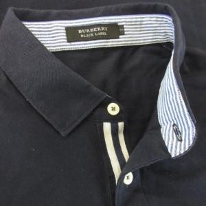 BURBERRY BLACK LABEL ポロシャツ 半袖 ロゴ刺繍 2 M 紺 ネイビー /AH6 GY01