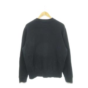 FRED PERRY M7535 クルーネック スウェットシャツ トレーナー 長袖 袖口リブ ライン ロゴ 刺繍 裏毛 L 紺