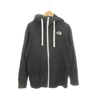 リアビューフルジップパーカー 長袖 スウェット 裏起毛 ロゴ 刺繍 アウトドア XL 黒 ブラック NT12340