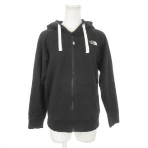THE NORTH FACE リアビューフルジップスウェットパーカー 長袖 裏起毛 ロゴ 刺繍 アウトドア M 黒 ブラック NTW12340