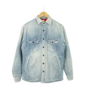 BLUE 中綿デニムジャケット Gジャン ジージャン 内側キルティング 3 L 青 ブルー /MN14