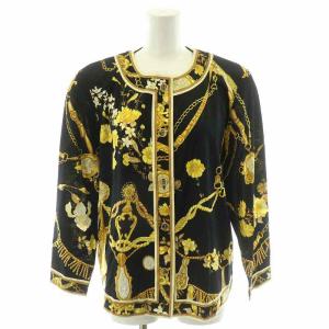 ファッション FASHION カーディガン シャツ ブラウス 長袖 花柄 総柄 フラワー チェーン LL