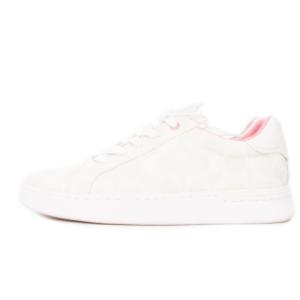 スニーカー ローカット レースアップ レザー メッシュシグネチャー 23.0cm 白 ホワイト C3123