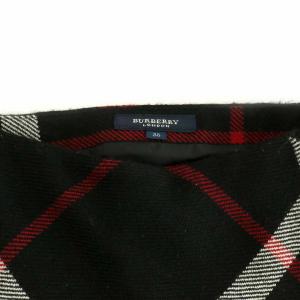 BURBERRY LONDON フレアスカート マキシ ロング ウール 総裏地 チェック柄 黒 ブラック 赤 レッド  38 S FX042-006-09