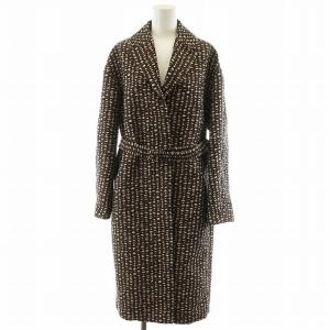 チェスターコート ロング丈 総柄 ベルト付き 40 茶 ブラウン 912102216 /AN23 GY22