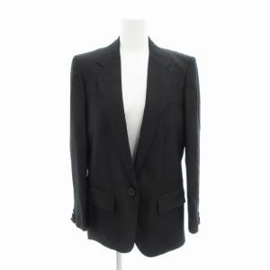 テーラードジャケット 総裏 シングル シルク100% イタリア製 36 黒 ブラック /HO 0425