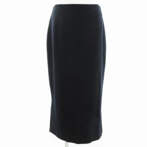 本人期 ヴィンテージ タイトスカート ウール カシミヤ混 ロング丈 38 紺 ダークネイビー /HO 0425