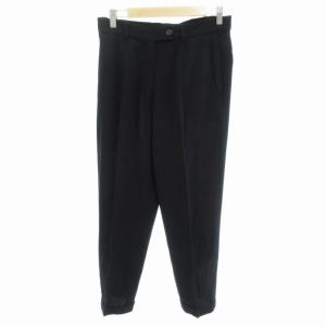 パンツ スラックス ストレート ロールアップ ウール 36 黒 ブラック /HO 0425 GY22