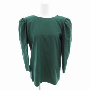 YVES SAINT LAURENT ヴィンテージ セットアップ ブラウス スカート ウール ひざ丈 S 緑 グリーン /HO 0425 GY22