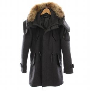 モッズコート バスケットメルトン ファー フード ジップアップ アウター L グレー TCT-5506