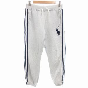 スウェットパンツ イージー ビックポニー 刺繍 ライン L グレー 紺 ネイビー /GV GY35
