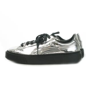 BASKET PLATFORM METALLIC スニーカー シューズ ローカット 厚底 ロゴ 24.5cm