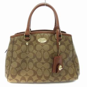 ハンドバッグ シグネチャー ロゴ チャーム 茶 /JS GY35