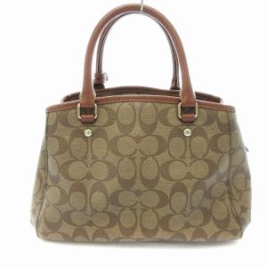 COACH ハンドバッグ シグネチャー ロゴ チャーム 茶 /JS GY35