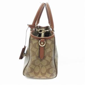 COACH ハンドバッグ シグネチャー ロゴ チャーム 茶 /JS GY35