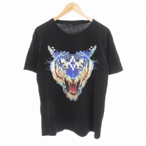 Tシャツ 虎柄 プリント 半袖 L 黒 ブラック /HO 0426 GY35