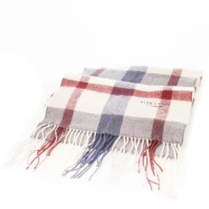 マフラー ウール カシミヤ混 起毛 フリンジ ロゴ刺繍 チェック ピンク 紺 ネイビー /CK19 GY35