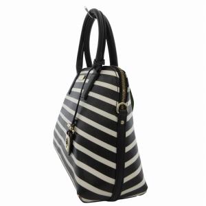 kate spade new york タグ付き ハンドバッグ ショルダー 2WAY ボーダー ロゴ 白 黒 ホワイト ブラック /FF GY35
