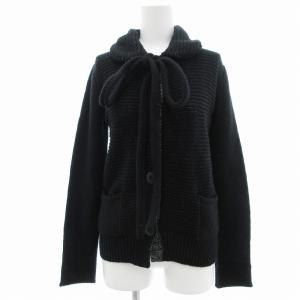 カーディガン ニット ラメ リボン ローゲージ 40 黒 /JS GY35