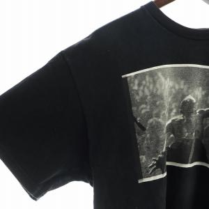 STUSSY josh cheuse Tシャツ カットソー 半袖 ロゴ フォトプリント クルーネック L 黒 ブラック