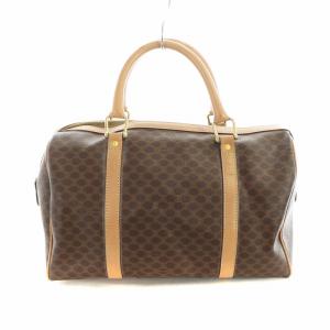 CELINE ヴィンテージ ミニボストン バッグ マカダム トリオンフ  ブラウン