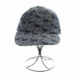 Vivienne Westwood デニム キャップ オーブ 総柄 ネイビー