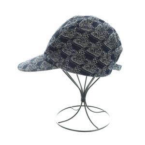 Vivienne Westwood デニム キャップ オーブ 総柄 ネイビー
