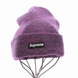 Supreme モヘアビーニー ニット帽 スモールボックスロゴ パープル