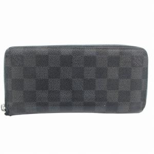 ダミエグラフィット ヴェルティカルジッピーウォレット 長財布 ラウンドファスナー PVC 黒 ブラック