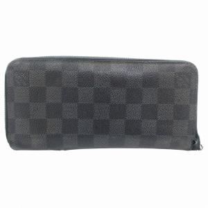 LOUIS VUITTON ダミエグラフィット ヴェルティカルジッピーウォレット 長財布 ラウンドファスナー PVC 黒 ブラック