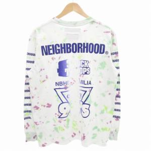 NEIGHBORHOOD プリントデザインタイダイTシャツ カットソー 長袖 ロンT クルーネック M マルチカラー /GV GY12