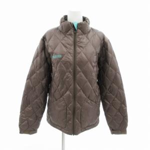 ダウンジャケット キルティング ジップアップ ロゴ 刺繍 L 茶 ブラウン 208PL5002 /HO