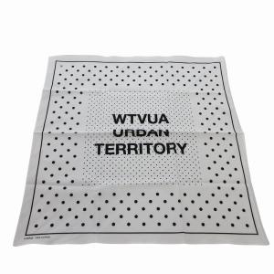 美品 バンダナ ハンカチ ドット柄 ロゴ バイカラー コットン 白 ホワイト 黒 ブラック /FF GY12