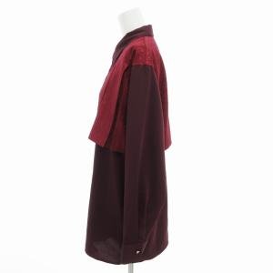 HARE タグ付き アシメプリーツシャツ ブラウス 長袖 切替 ジャガード F ボルドー HAL06506AD /GV